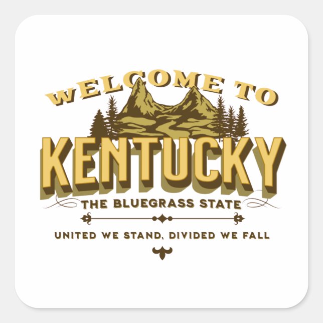 Welcome to Kentucky  Square Sticker (Front)