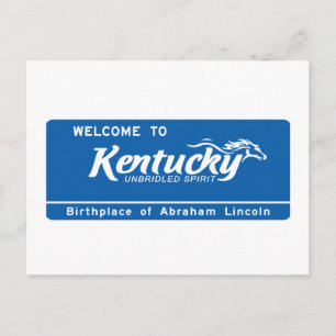 Welcome to Kentucky - USA Road Sign Postcard