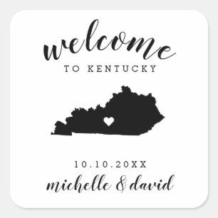 Welcome to Kentucky Wedding custom favour Square Sticker