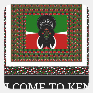 Welcome to Kenya and make it Kenyan beautiful Text Square Sticker