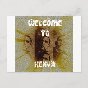 Welcome to Kenya with Obama Collage Postcard
