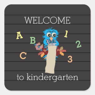 Welcome to kindergarten   1st day of school square sticker
