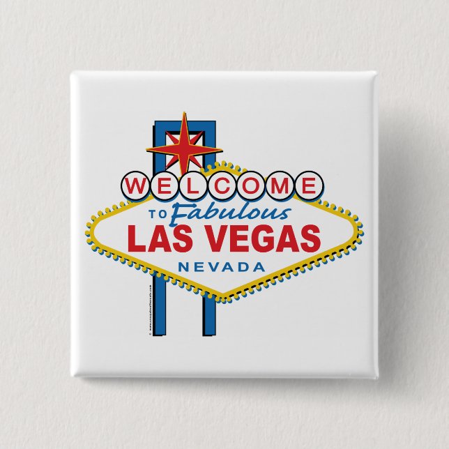 Welcome-to-Las-Vegas 2 Inch Square Button (Front)