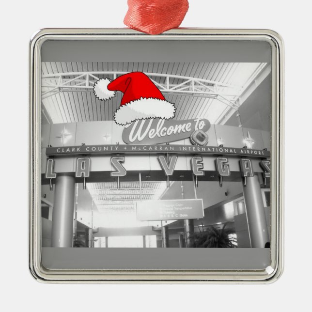 Welcome to Las Vegas Christmas Metal Ornament (Front)
