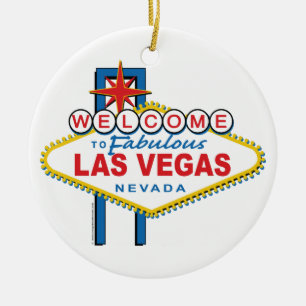 Welcome-to-Las-Vegas Retro Ceramic Ornament