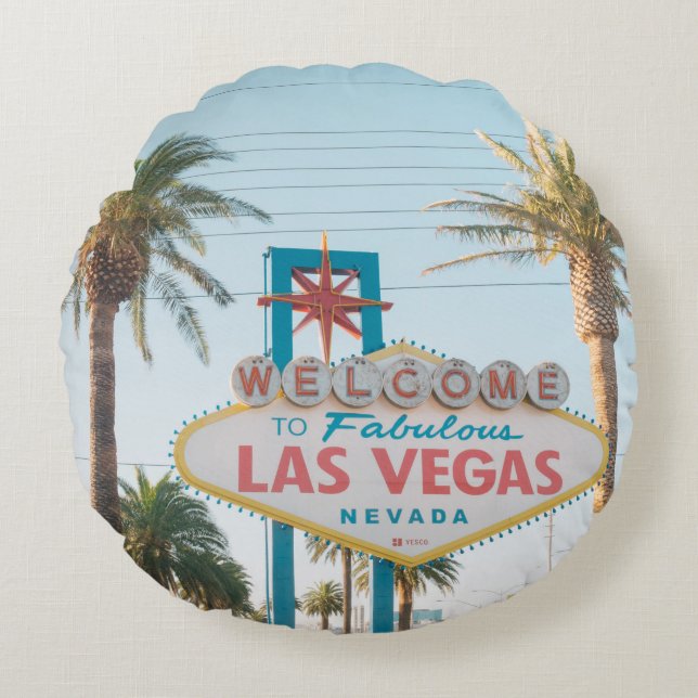WELCOME TO LAS VEGAS ROUND PILLOW (Front)