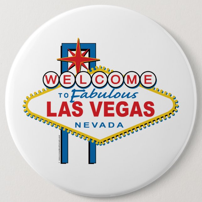 Welcome to Las Vegas Sign 6 Inch Round Button (Front)