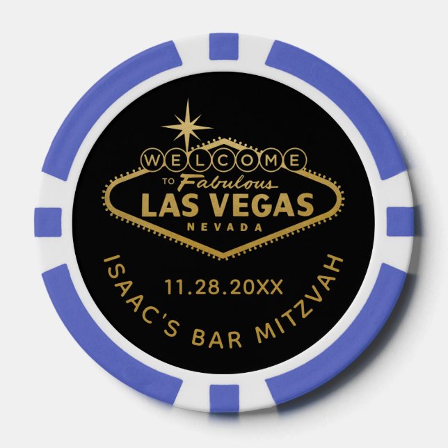 Welcome to Las Vegas Sign Casino Favour Poker Chips (Front)