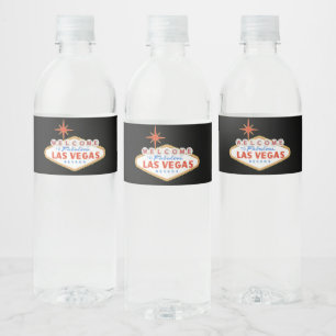 Welcome to Las Vegas Sign Custom Logo Water Bottle Label