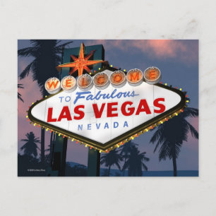 Welcome to Las Vegas Sign Retro Neon Sign Postcard