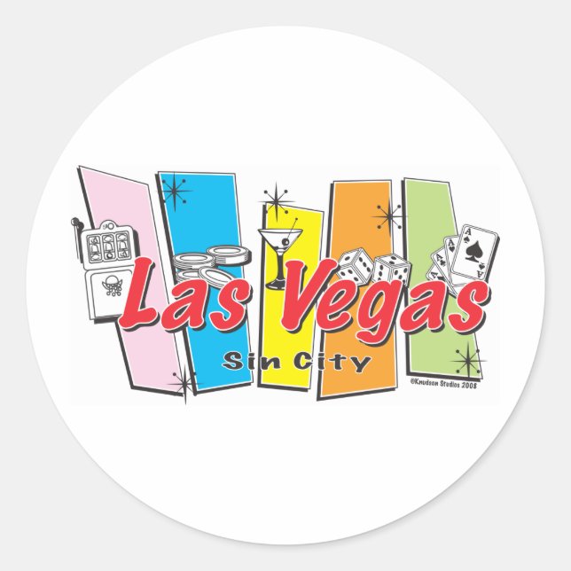 Welcome to Las-Vegas Sin City Classic Round Sticker (Front)