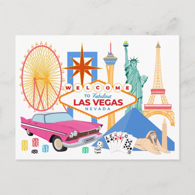 Welcome to Las Vegas travel  tourist  Postcard (Front)