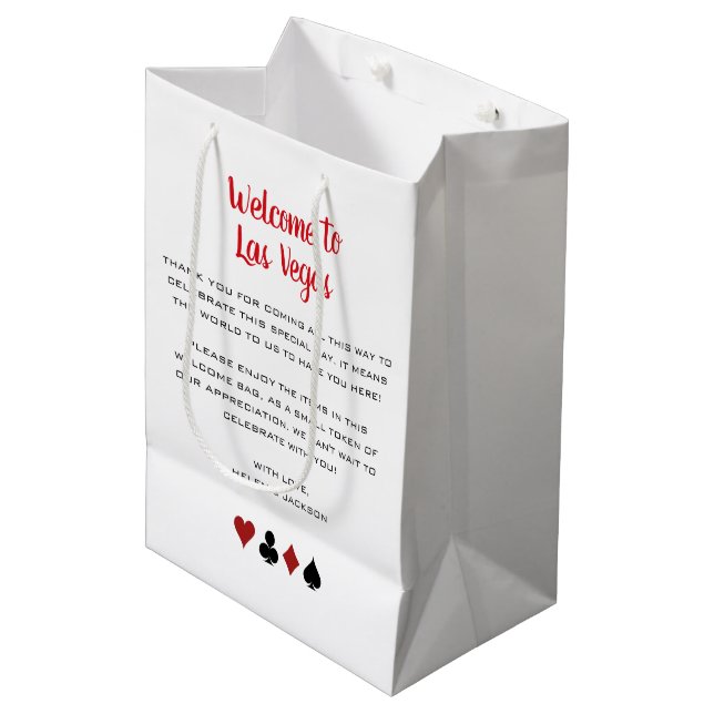 Welcome to Las Vegas Wedding Welcome Medium Gift Bag (Front Angled)