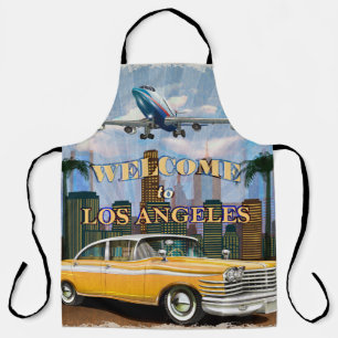 Welcome to Los Angeles retro poster. Apron