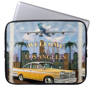 Welcome to Los Angeles retro poster. Laptop Sleeve