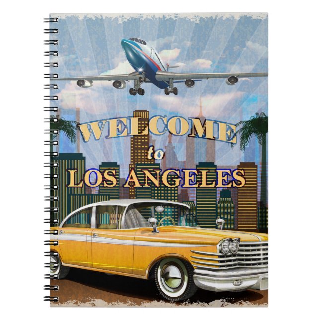 Welcome to Los Angeles retro poster. Notebook (Front)