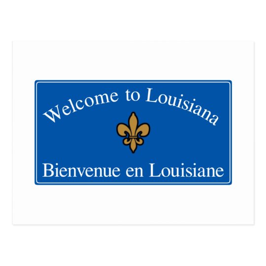Welcome to Louisiana - USA Road Sign Postcard