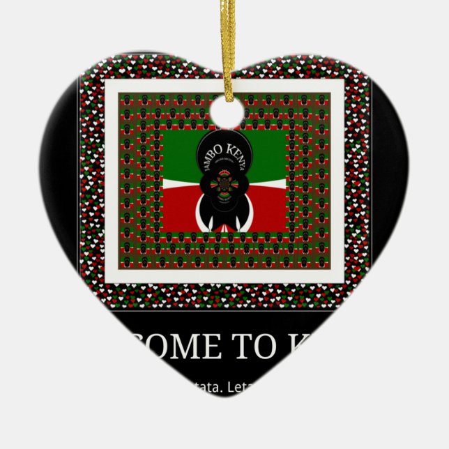 Welcome to Magical Kenya: Hakuna Matata Ceramic Ornament (Front)