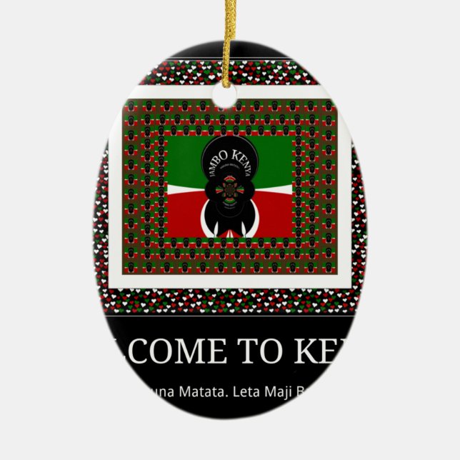 Welcome to Magical Kenya: Hakuna Matata Ceramic Ornament (Front)