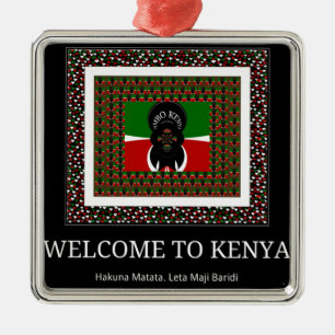 Welcome to Magical Kenya: Hakuna Matata Metal Ornament