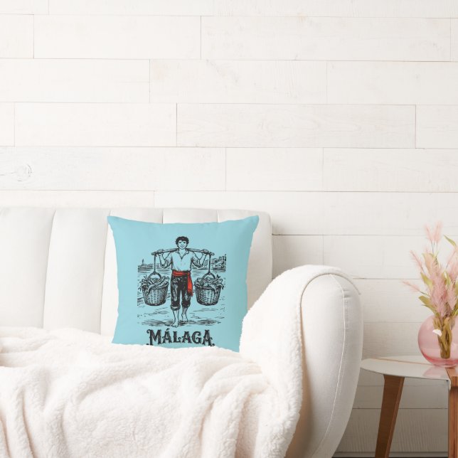 Welcome to Malaga 5: El Cenachero Throw Pillow (Couch)