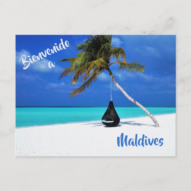 Welcome to Maldives beach postcard (Front)