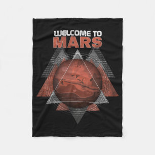 Welcome to Mars Solar System Space Planet Fleece Blanket