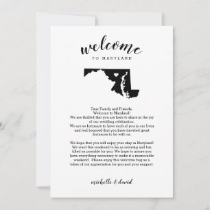Welcome to Maryland   Wedding Letter & Itinerary