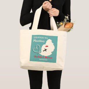 Welcome To Mauritius Destination Wedding Large Tote Bag