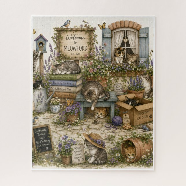 Welcome to Meowford Jigsaw Puzzle (Vertical)