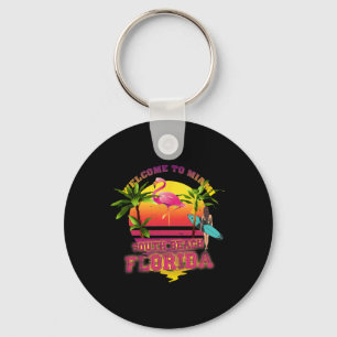 Welcome To Miami, Florida, South Beach Surfing, Fl Keychain