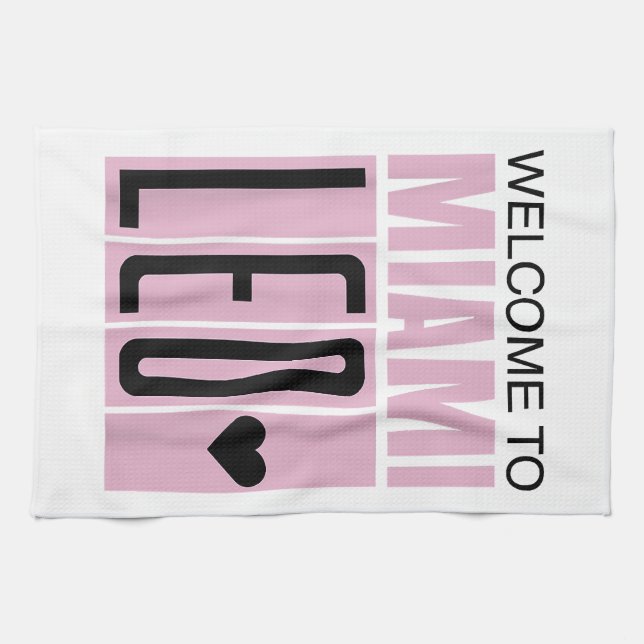 Welcome to Miami Leo 10 - GOAT  Kitchen Towel (Horizontal)