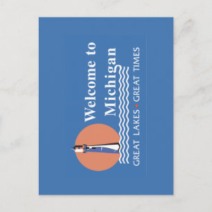 Welcome to Michigan - USA Road Sign Postcard