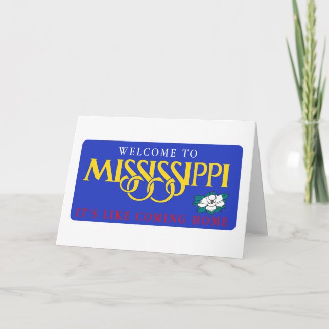 Welcome to Mississippi - USA Road Sign Card (Front)