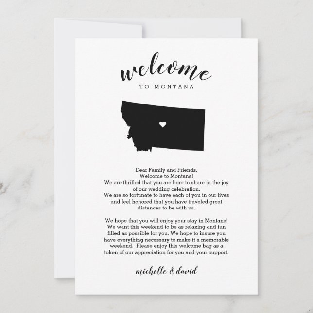 Welcome to Montana | Wedding Letter & Itinerary (Front)