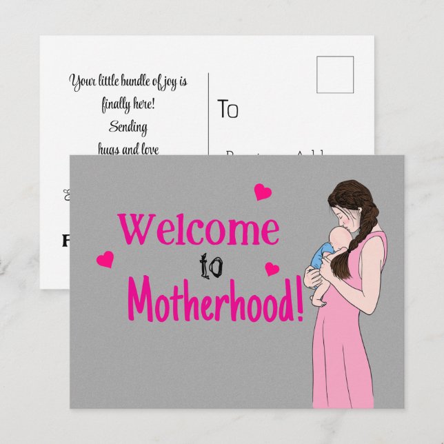 Welcome to Motherhood Postcard (Front/Back)
