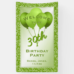 Welcome to my 30th Birthday Party - Green/White Banner