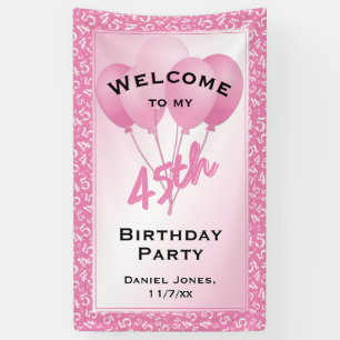 Welcome to my 45th Birthday Party - Pink/White Banner