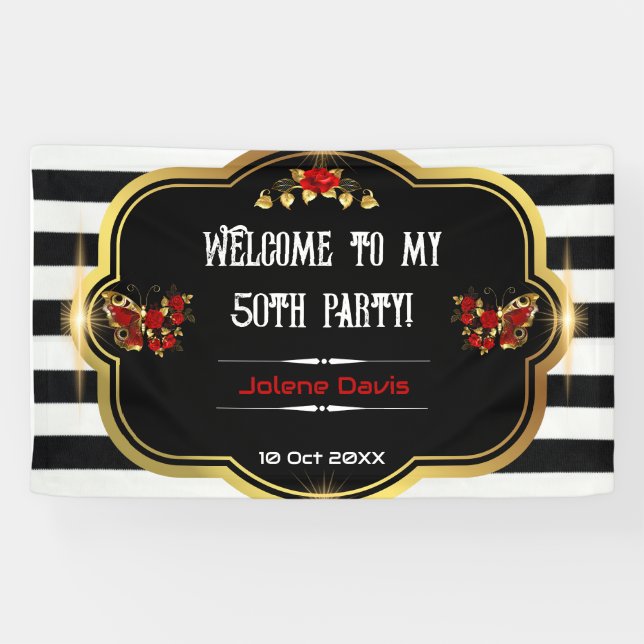 Welcome to my 50th Birthday Party Banner (Horizontal)