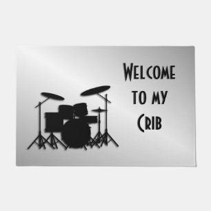 Welcome to My Crib Drum Set Welcome Mat