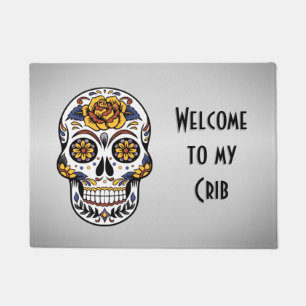 Welcome to My Crib Sugar Skull Doormat