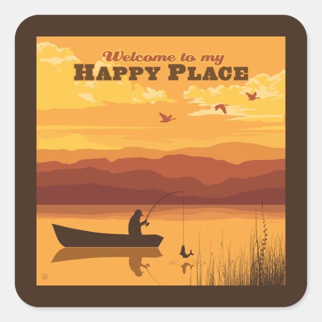 Welcome To My Happy Place Square Sticker (Front)
