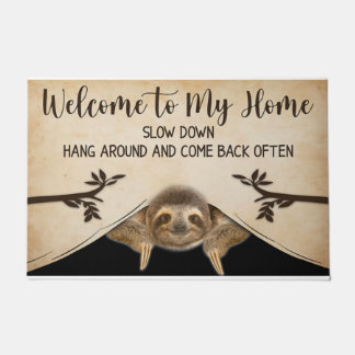 Welcome To My House Sloth Mat, Lazy Sloth Doormat