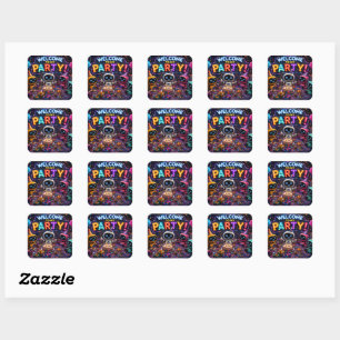 Welcome to my party, cute robot stickers de
