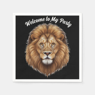 Welcome to My Party Lion personalize name Napkin