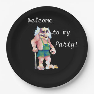 Welcome To My Party - Scandinavian Ogre Paper Plate