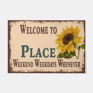 Welcome To My Place Mat, Customized Sunflowers Doormat