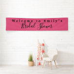 Welcome to Name Bridal Shower Script Dark Pink Banner<br><div class="desc">Simplistic yet stylish typographical design to Welcome your guests to your Bridal Shower. Easily personalise the text,  and it is fully customisable so you can also change black text and dark pink background to different colours if you wish and also font style via the Click to Customize Further option.</div>