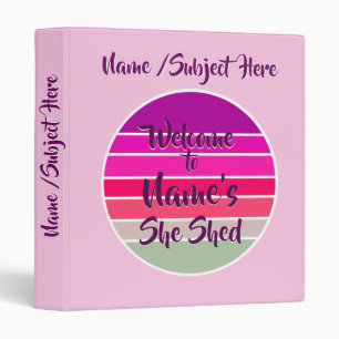 Welcome to Name's She Shed 20xx Retro Sunset Binder