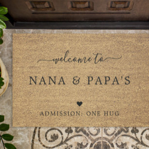 Welcome to Nana & Papa's House FAUX Coir Doormat